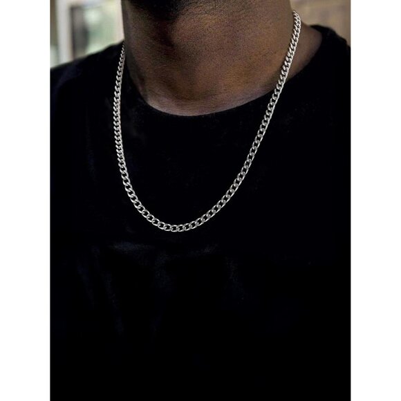 Miami Cuban Link Chain Necklace for Men Stainless Steel 4.8mm Plated Hip Hop - Picture 5 of 9